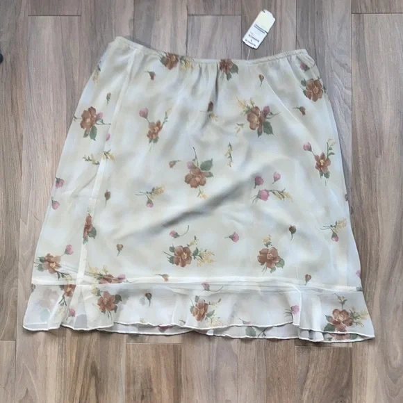NWT boho pull on floral print skirt elastic waist - Picture 11 of 14
